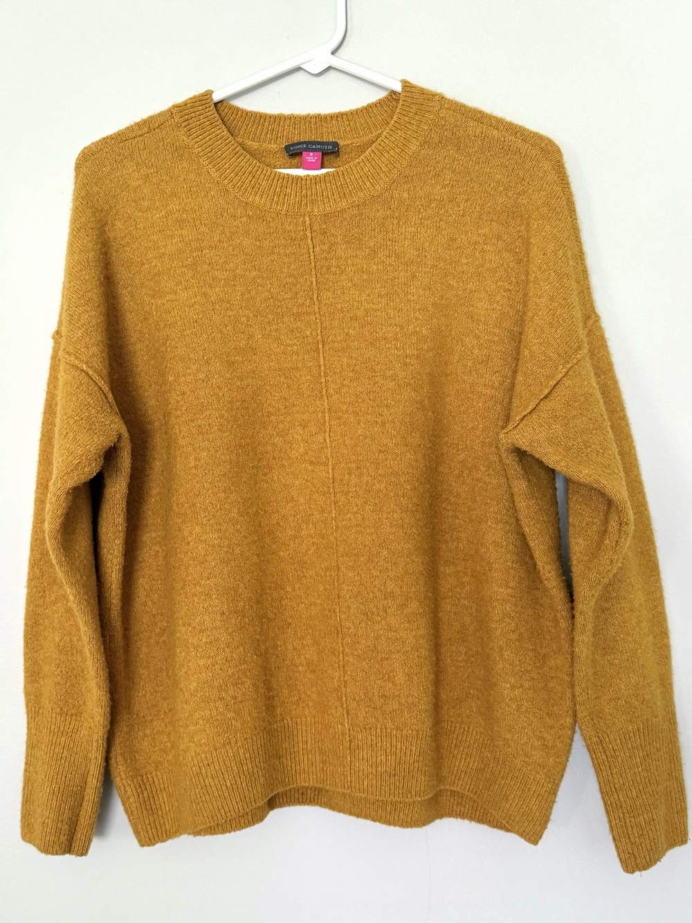 Vince Camuto Sweater Slouchy Drop-Shoulder Cozy Oversized Crewneck Size S Small